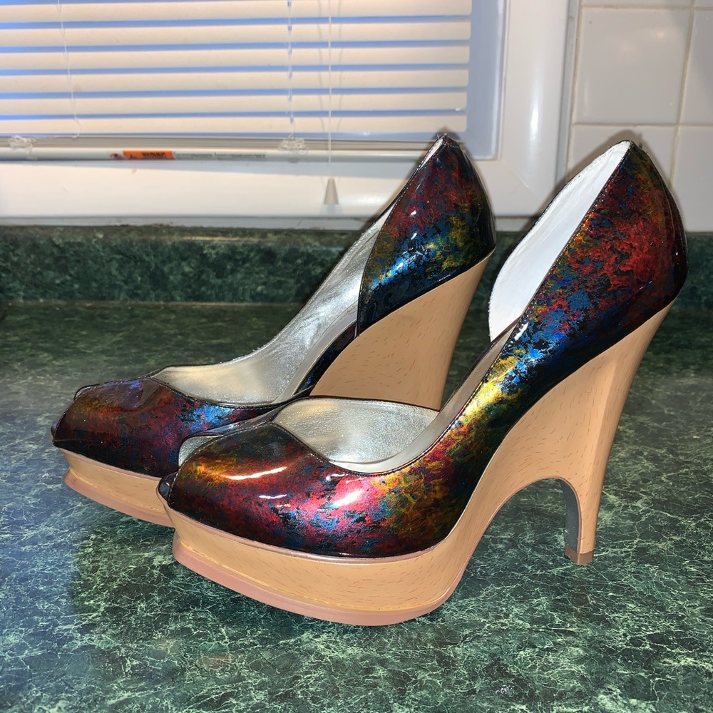 Jessica Simpson peep toe platform heels size 8 1/2